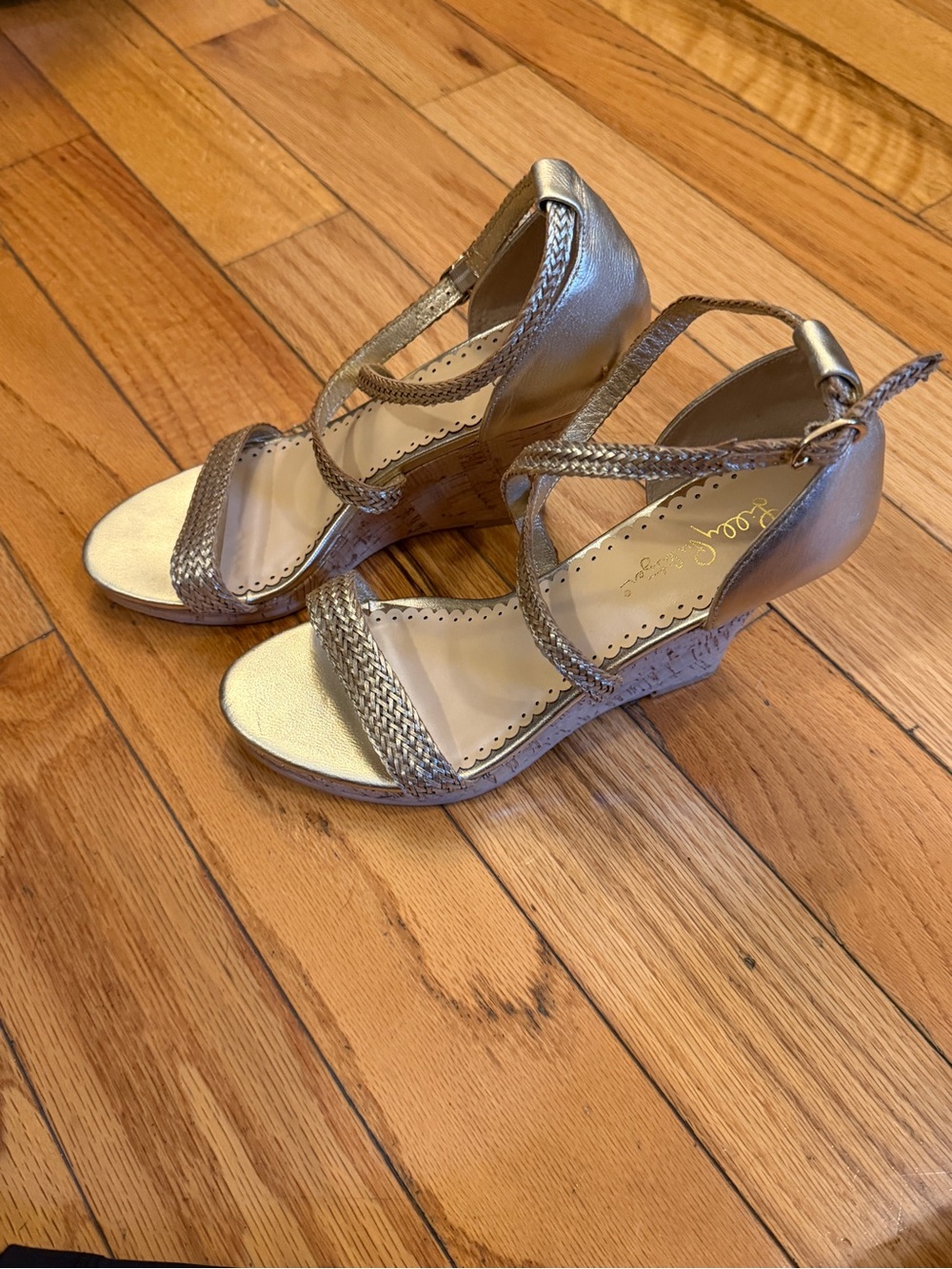 Lilly Pulitzer - Metallic Gold Braided Wedge Sandals - “Maddie” - Women